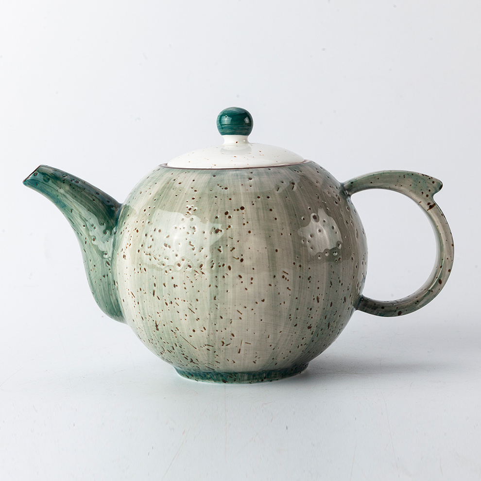 Porcelain Teaware Modern Coffee Pot Unique Reactive Green Ceramic Teapot