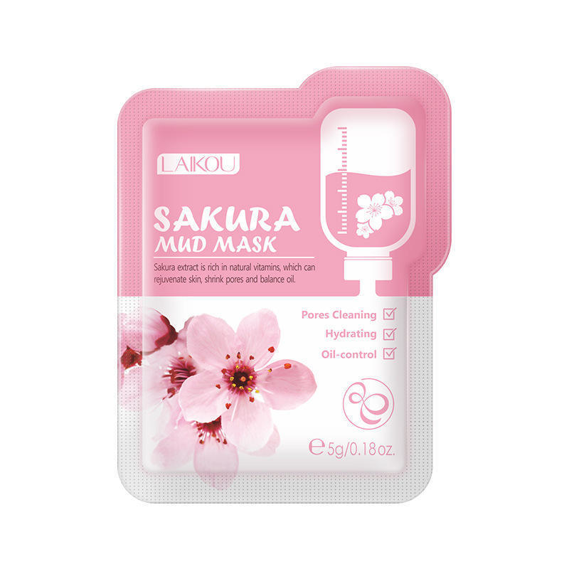 Cherry Blossom Mask Mud 5g Single-Piece Cleaning Mud Mask Trial Pack New Skin Care Products Moisturizing Cherry Blossom Mask