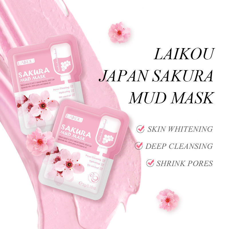 Cherry Blossom Mask Mud 5g Single-Piece Cleaning Mud Mask Trial Pack New Skin Care Products Moisturizing Cherry Blossom Mask