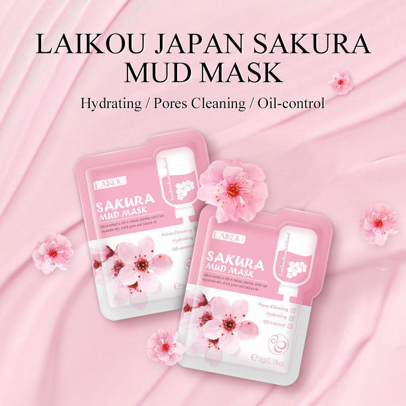 Cherry Blossom Mask Mud 5g Single-Piece Cleaning Mud Mask Trial Pack New Skin Care Products Moisturizing Cherry Blossom Mask