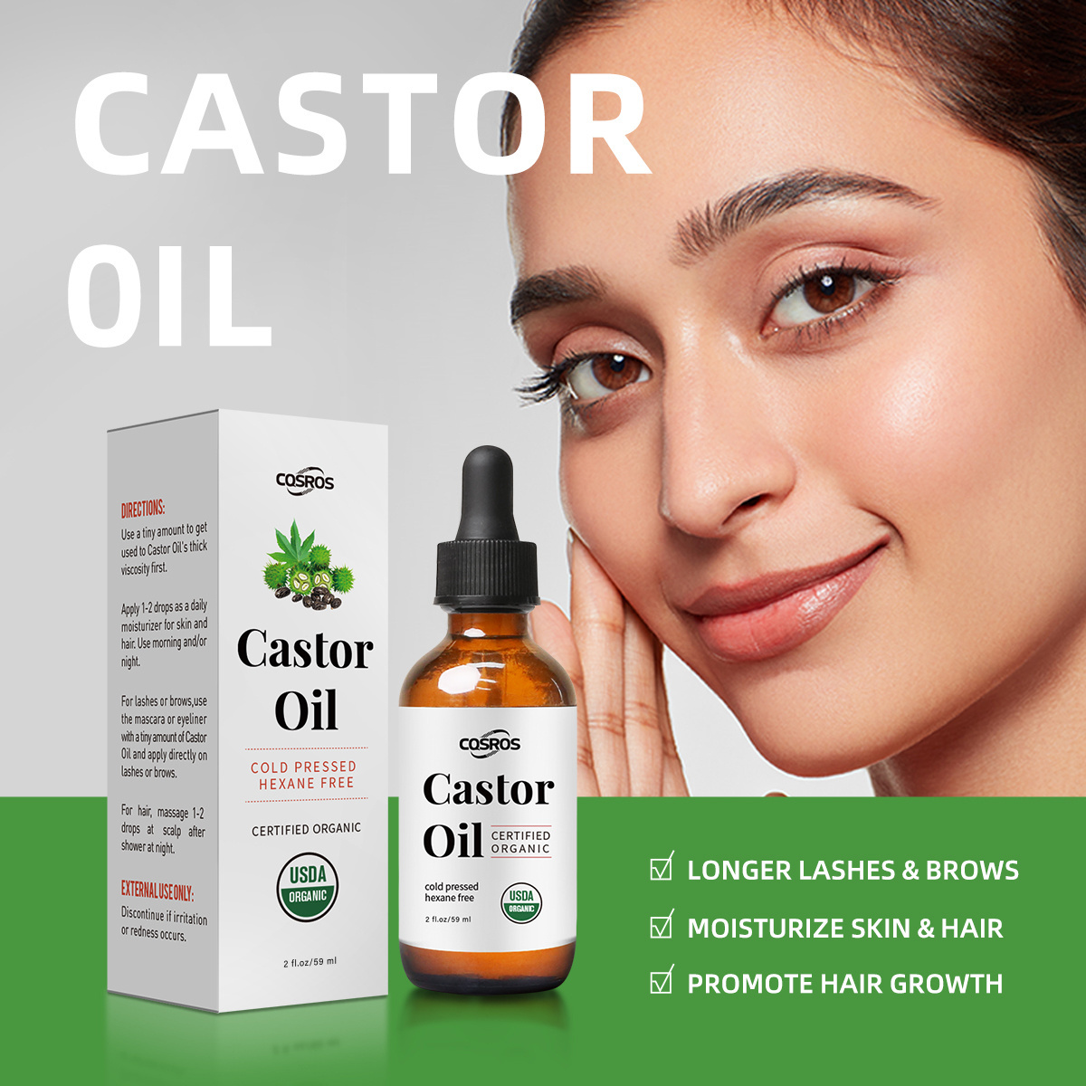 Private Label Jamaican Black Castor Oil Organic Cold Press Scalp Hair Care Oil Strengthen Soothing Hair Nourishing Castor Oil