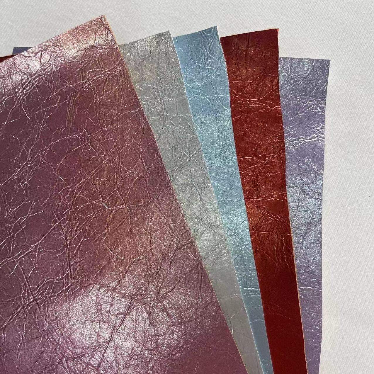 Wholesale Solid Metallic Pearl Faux Synthetic Leather Fabric Sheets For Hairbows Crafts Keychain S009