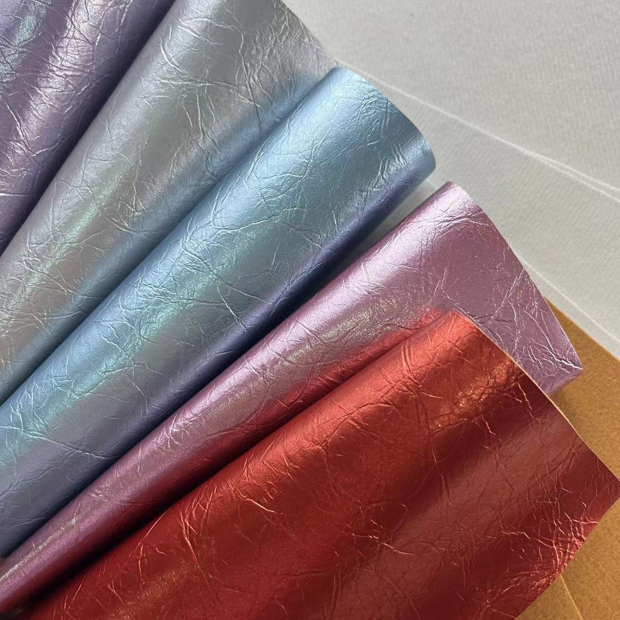 Wholesale Solid Metallic Pearl Faux Synthetic Leather Fabric Sheets For Hairbows Crafts Keychain S009