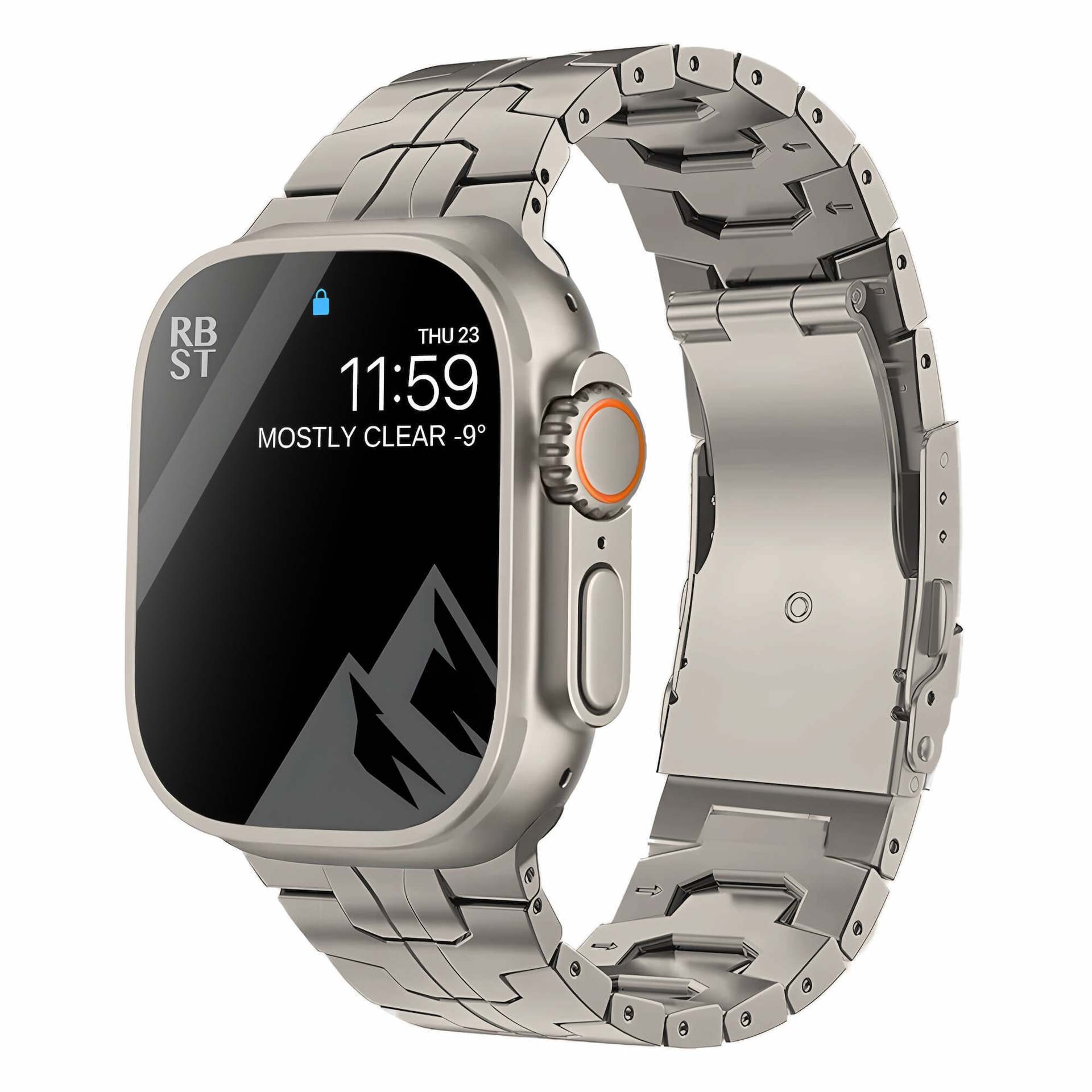 Titanium Band for Apple Watch Durable Lightweight Titanium Metal Strap for Apple Watch Series 9 8 7 6 5 4 3 2 SE Men