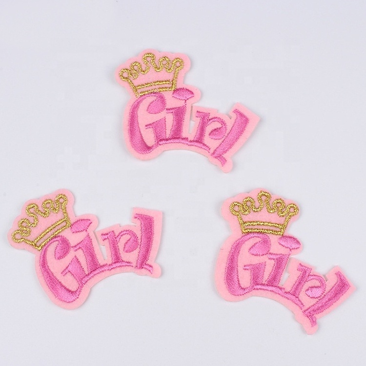 Shenglan Pink Castle Princess Patch Embroidered Sequins Seashell Cute Patches Applique for Girls Clothes