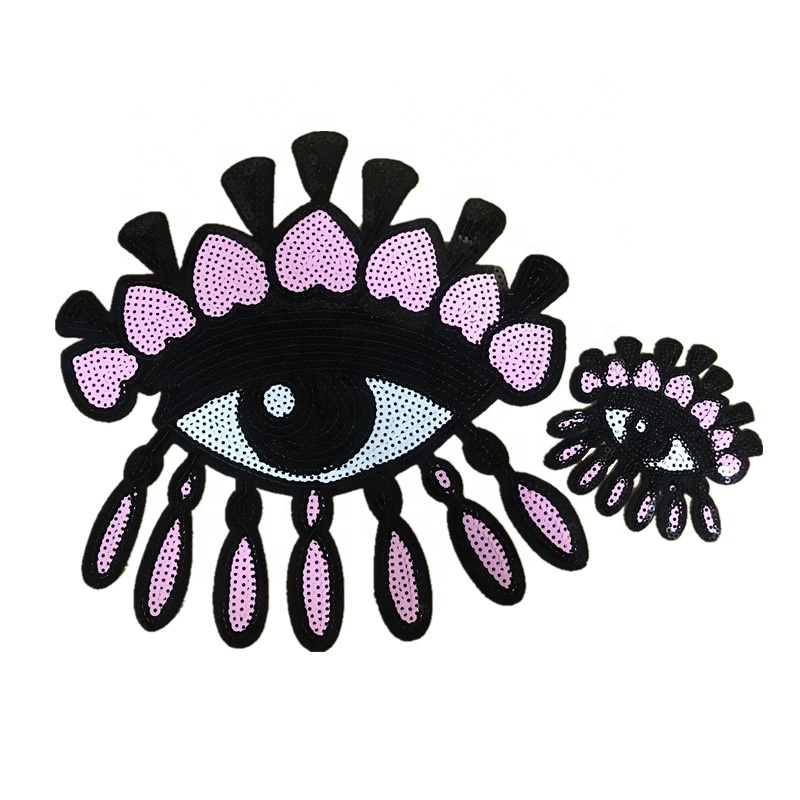 Shenglan Sequins Embroidered Sexy Eye Patch Clothes Stickers Bag Sew Iron Patches On Applique DIY Label Apparel Sewing Clothing