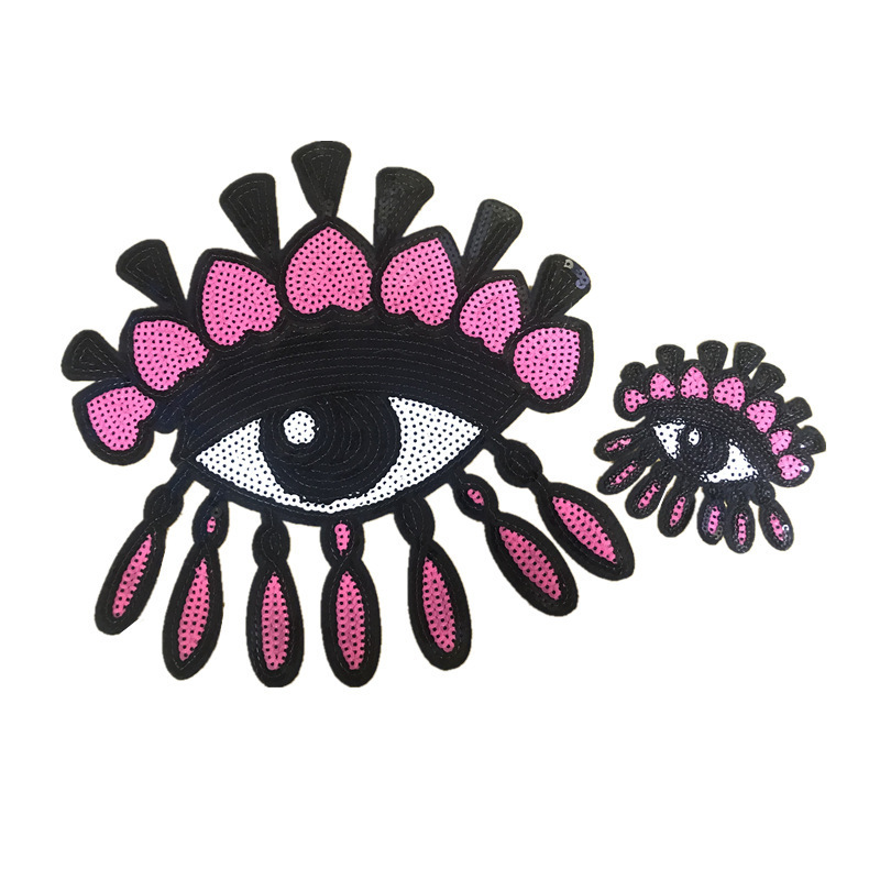 Shenglan Sequins Embroidered Sexy Eye Patch Clothes Stickers Bag Sew Iron Patches On Applique DIY Label Apparel Sewing Clothing