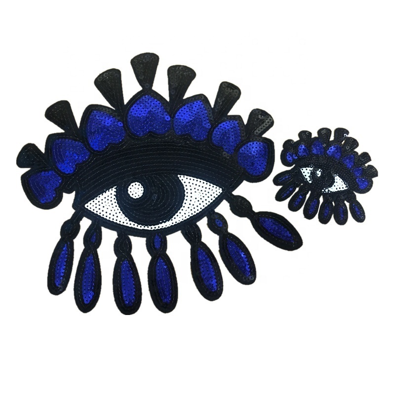 Shenglan Sequins Embroidered Sexy Eye Patch Clothes Stickers Bag Sew Iron Patches On Applique DIY Label Apparel Sewing Clothing