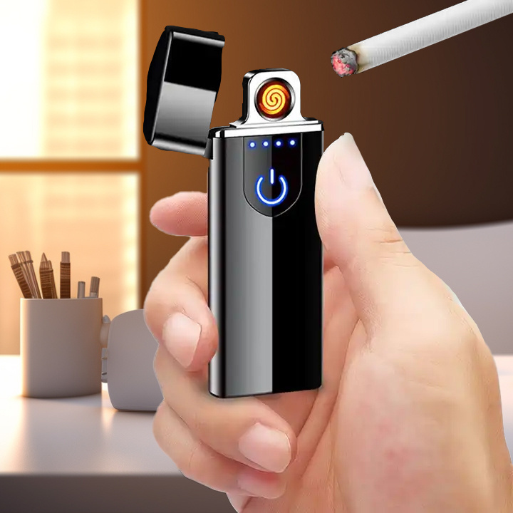 custom Men's Gift Portable  Windproof electronic Electric Lighter USB Rechargeable