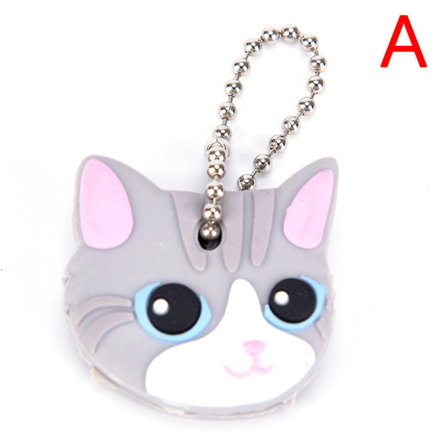 Dog Butterfly Cat Animals Shape Lovely Jewelry Gift Silicone rubber 3d Keychain Case Shell Key Ring Cap Head Cover