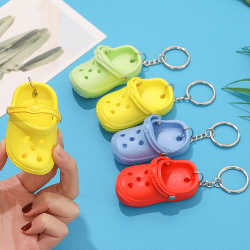 Bulk Customized Shape Print Logo personalizados Floating Foam 3D mini Croc Shoe EVA key chain Keychains