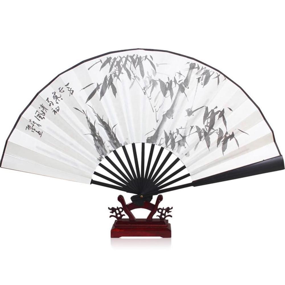 DIY Calligraphy Painting 10/13 inch Handmade Silk Cloth Chinese Folding Fan Wooden Bamboo wedding Antiquity Folding hand Fan