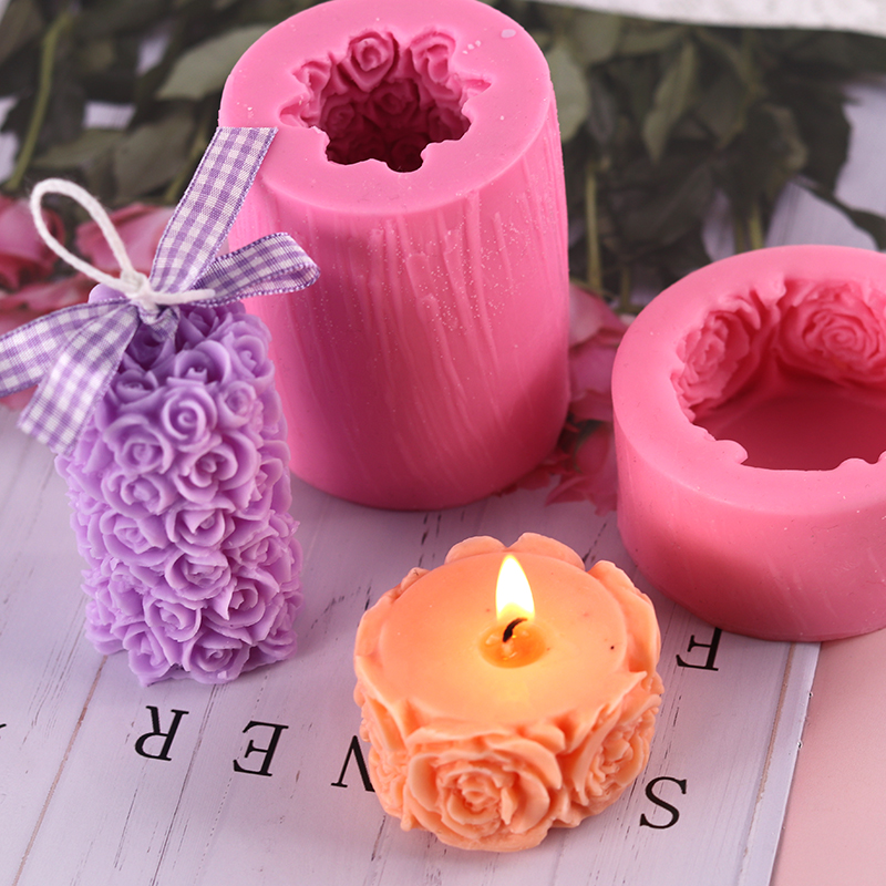 Gifts Decoration Roman Baking panty rose Soap Mould Candle Silicone wax Valentines Day Candle gift 2023 for candle making