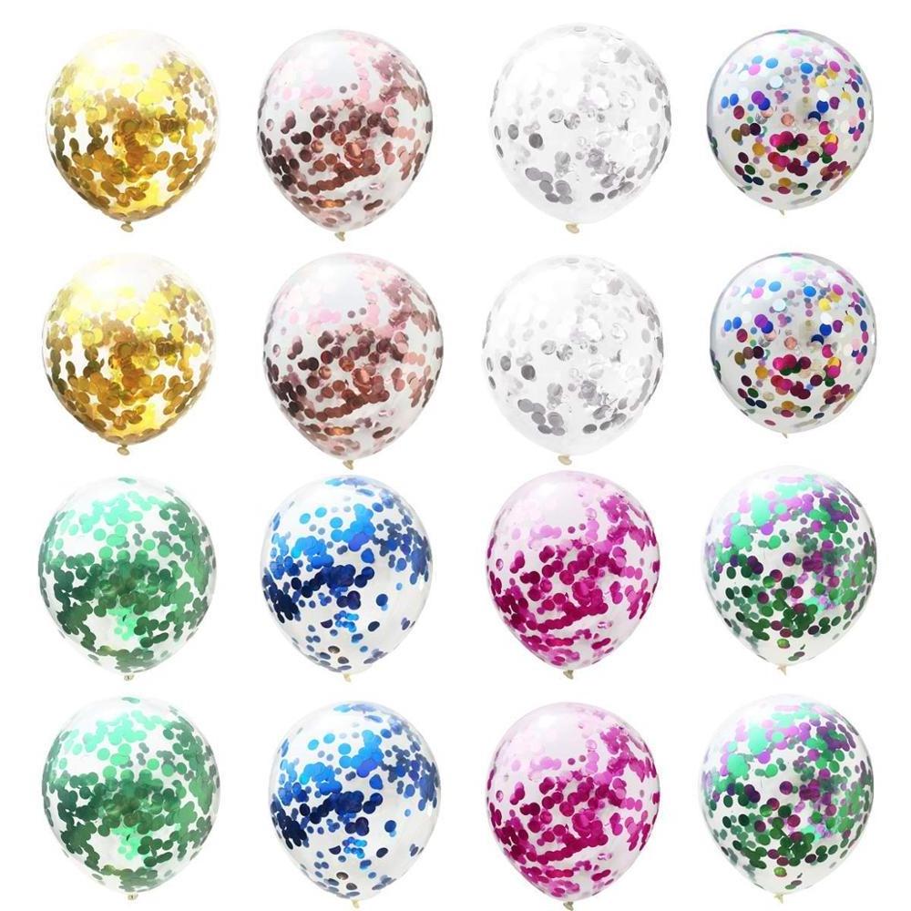 wholesale Gender Reveal Latex Confetti sequined Metallic Balloon for Valentine's happy birthday Wedding party decorations