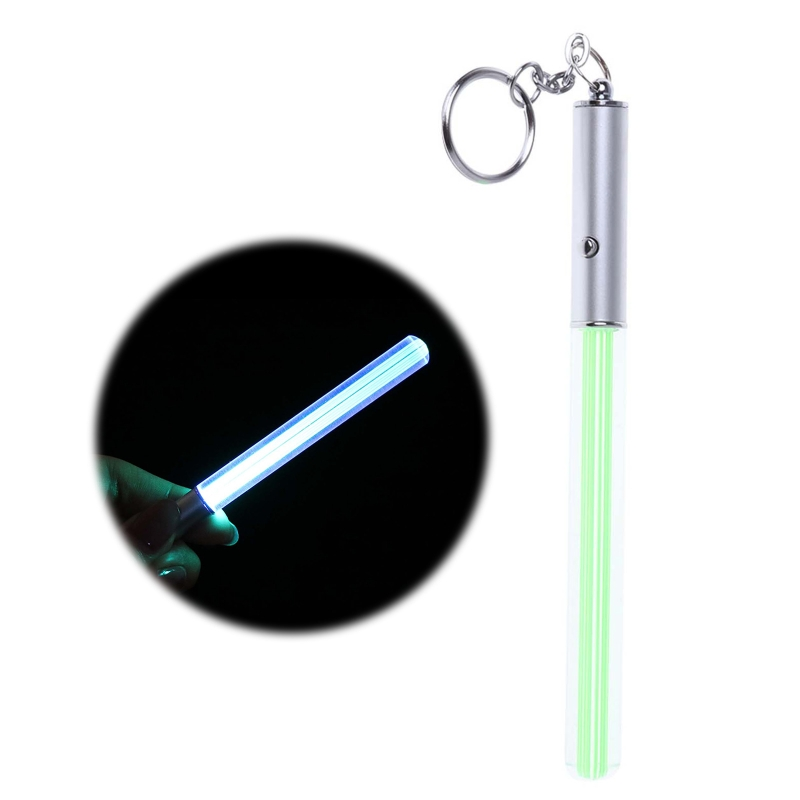 New Durable Glow Flash Torch Magic Wand Stick UV LED Light Mini Lightsaber Keychain