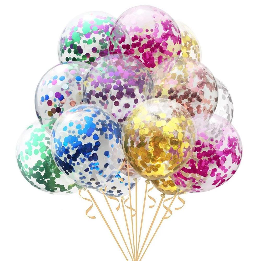 wholesale Gender Reveal Latex Confetti sequined Metallic Balloon for Valentine's happy birthday Wedding party decorations