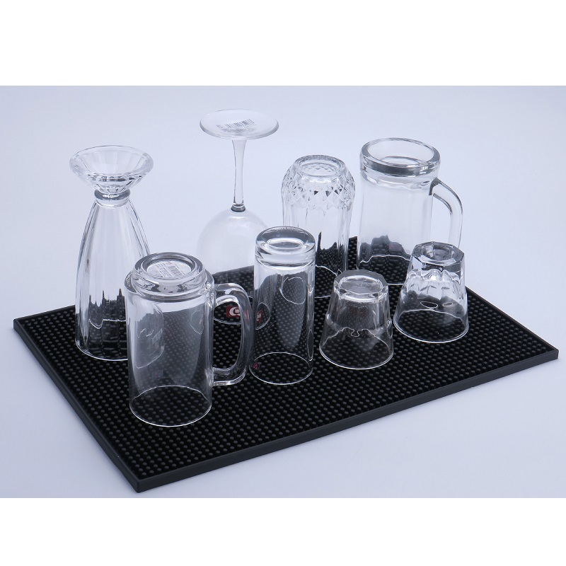 Non-slip Waterproof  Rubber Mat PVC Pad Coaster Kitchen Placemat Bar counter Beer Whiskey coffee Cup Mug Rectangle drip Mat