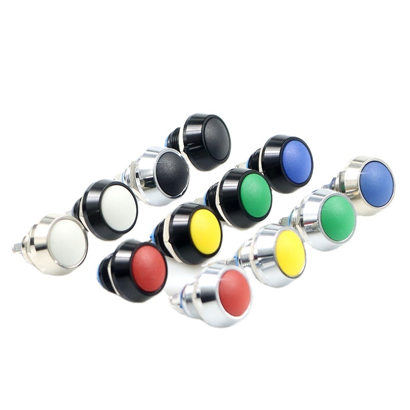 SHENGLEI 12mm Metal 6 colors Black body Solder 2 Pins Waterproof Micro Momentary Start Button Round Switch Sealed Push Button