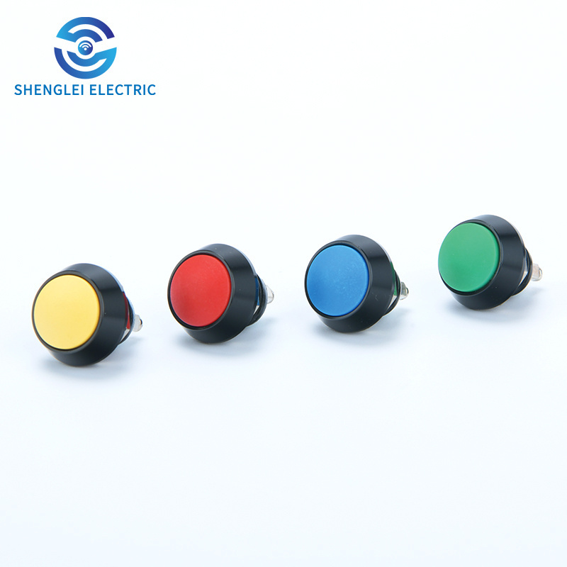 SHENGLEI 12mm Metal 6 colors Black body Solder 2 Pins Waterproof Micro Momentary Start Button Round Switch Sealed Push Button