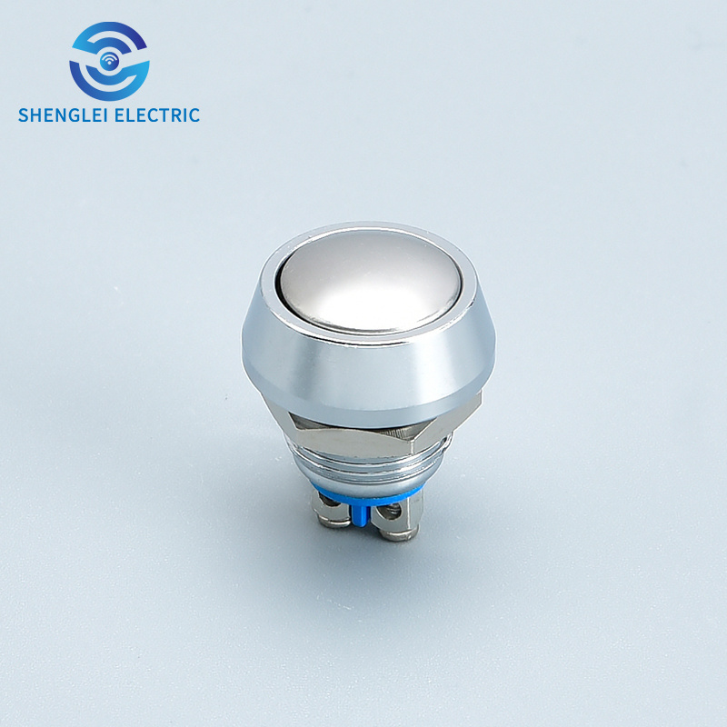 SHENGLEI 12mm 2 Pins mini 36V 2A ball shape head momentary waterproof IP65 metal push button switch