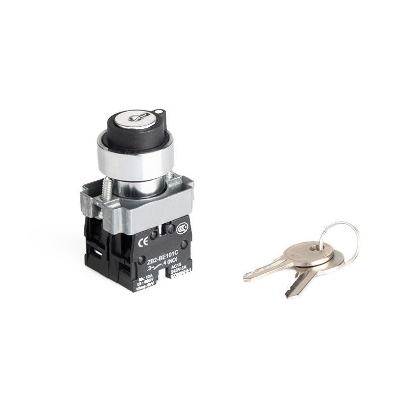 SHENGLEI XB2 series Silver dot 22mm key knob switch XB2-BG second gear self-locking button rotary key switch