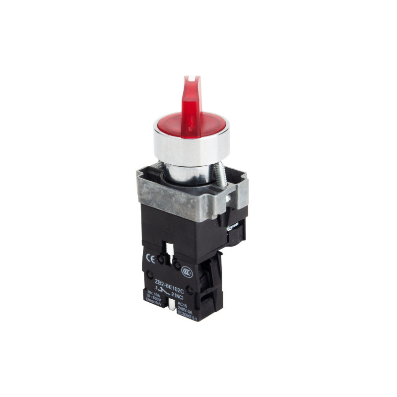 SHENGLEI XB2 Series Self-locking Rotary switch Second gears knob switch 3 Position Red Selector Knob Switch