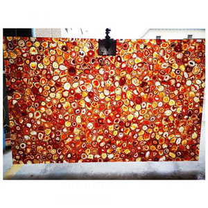 SL Custom Luxury Marble Red Decoration Ultra Thin Translucent Gemstone Marble Big Natural Onyx Floor Wall