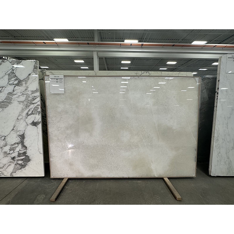 SL Natural Snow White Onyx Slab Bookmatched Marble Onyx M2 Price Backlit Onyx Panel for TV Wall