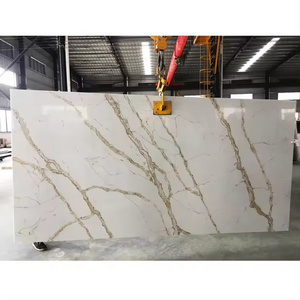 Calcatta Gold Quartz 6mm-30mm thick Calacatta Gold White Quartz Stone Countertops Slabs