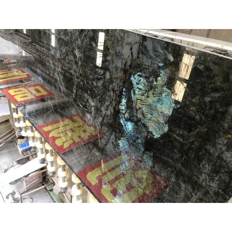 Wholesale Madagascar Blue River Marble Labradorite Granite Slabs for Kitchen Top Bar top