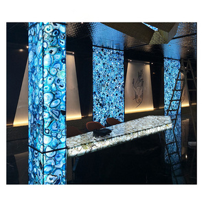 translucent semi precious stone Amethyst crystal quartz slab for bathroom vanity and Wall