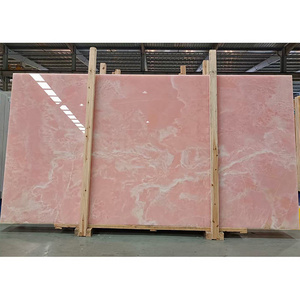 SL Luxury Backlit Pink onix Onice losas Bathroom Vanity Countertops Natural Tiles onyx Marble Pink Onyx Slab for floor tile