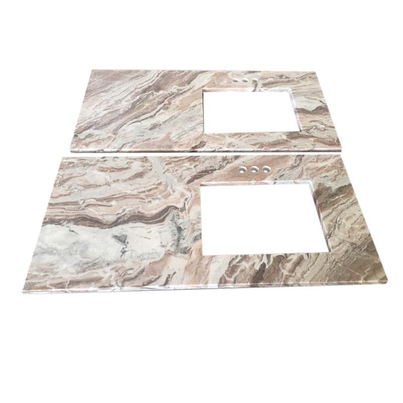 Natural Beige Custom Size Stone Table Top Material Marble For Kitchen Countertop