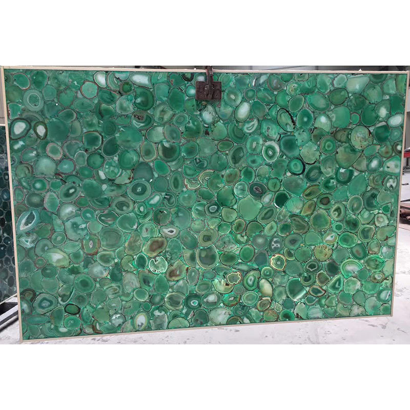 SL Luxury Stone Dining Table Countertop Decoration Green Agate Marble Malachite Slab