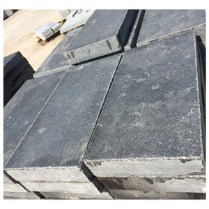 Factory Price China Natural Black Limestone Honed Tile Slab Wall Brick Size Tumbled Antiqued Finish