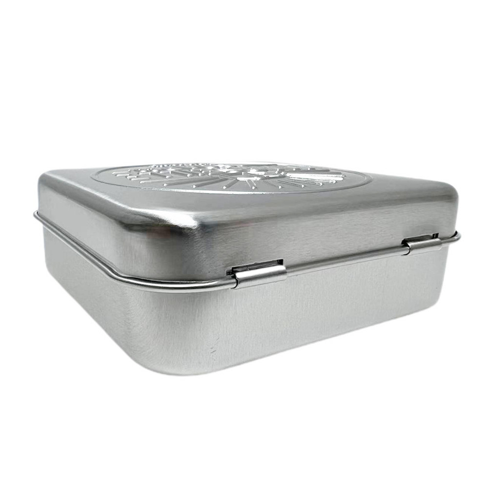 Custom Printing Food Case Square Aluminum Container Package Hinge Chocolate Candy Mints Metal Tin box