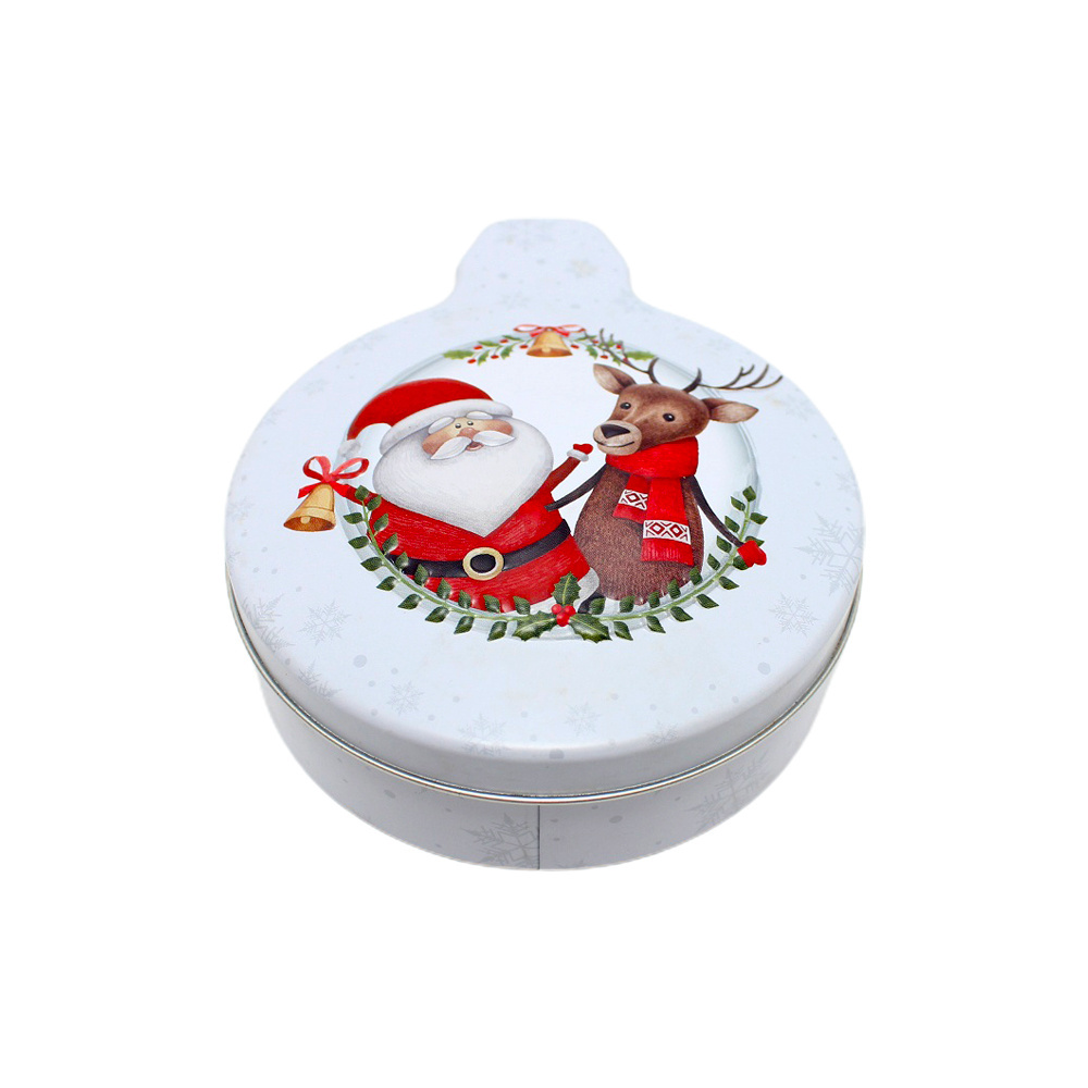 Manufacturers Wholesale Custom Donut Shape Metal Packaging Box Stash Can Christmas Tin With Lid For Food Packaging Christmas