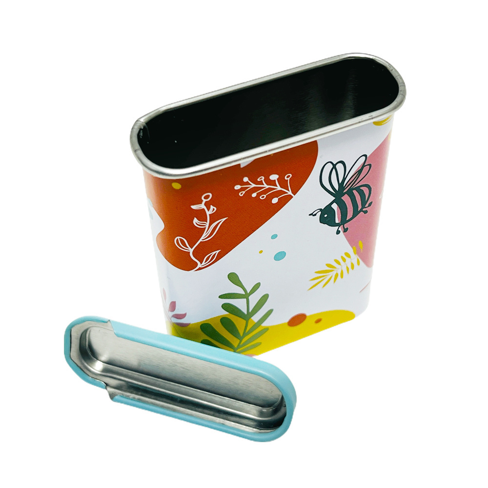 Popular Custom Printing Slide Top Tinplate Storage Container Rectangle Biscuit Metal Can Novelty Small Cookie Tin Box For Cookie