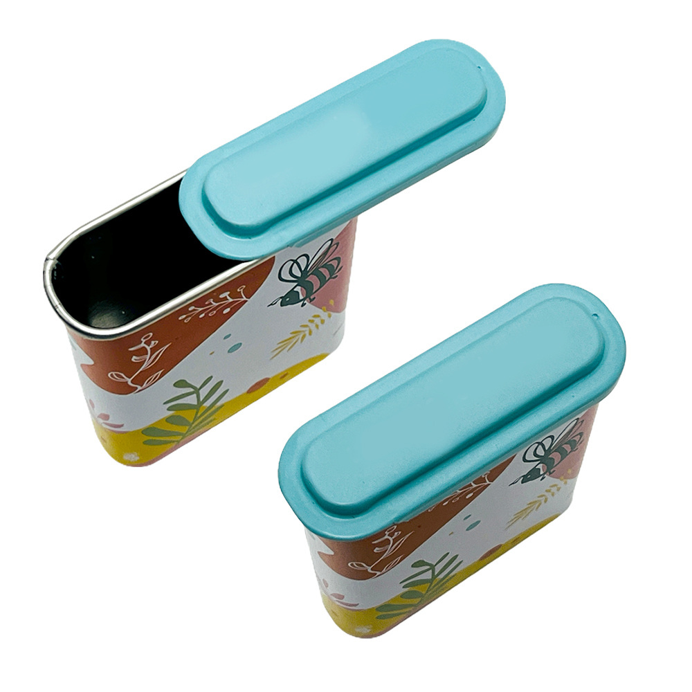 Popular Custom Printing Slide Top Tinplate Storage Container Rectangle Biscuit Metal Can Novelty Small Cookie Tin Box For Cookie