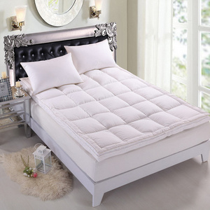 Machine Washable Home Bed Goose Feather Toppers Double Layer Goose Feather Filled Mattress Topper