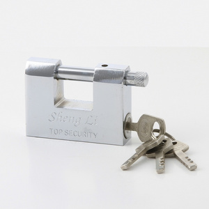 Chrome Plated Hardened solid steel rectangular iron vane padlock