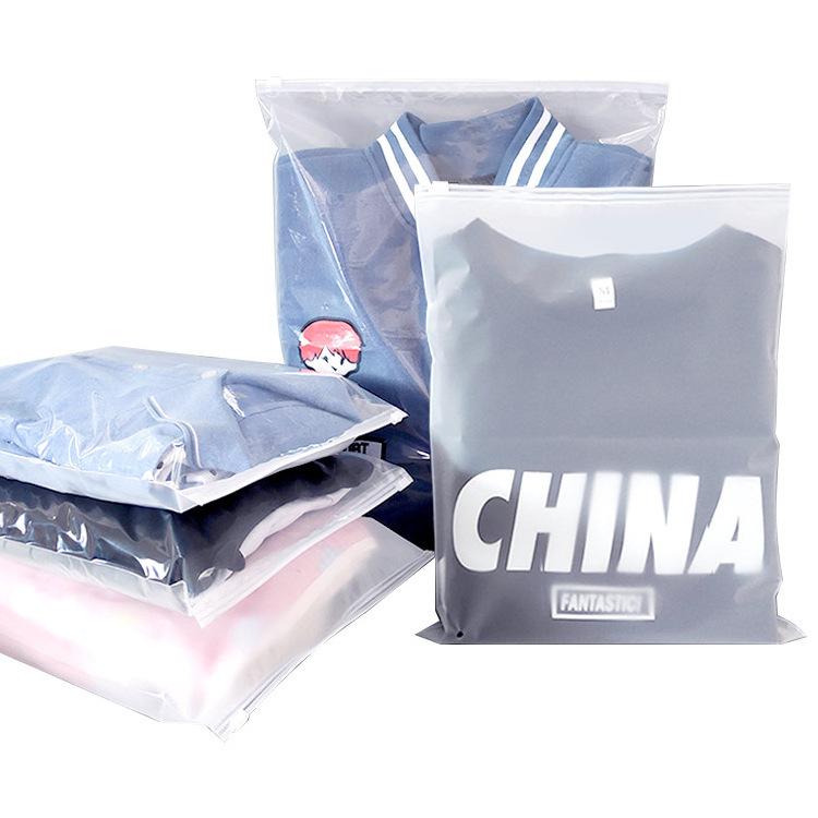 Wholesale custom zip lock plastic bags with logo clothing packaging PE bags printed tshirt plastic poly pouch