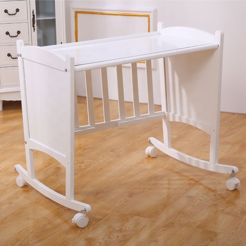 Factory directly supply wooden baby swing cot bed baby bassinet