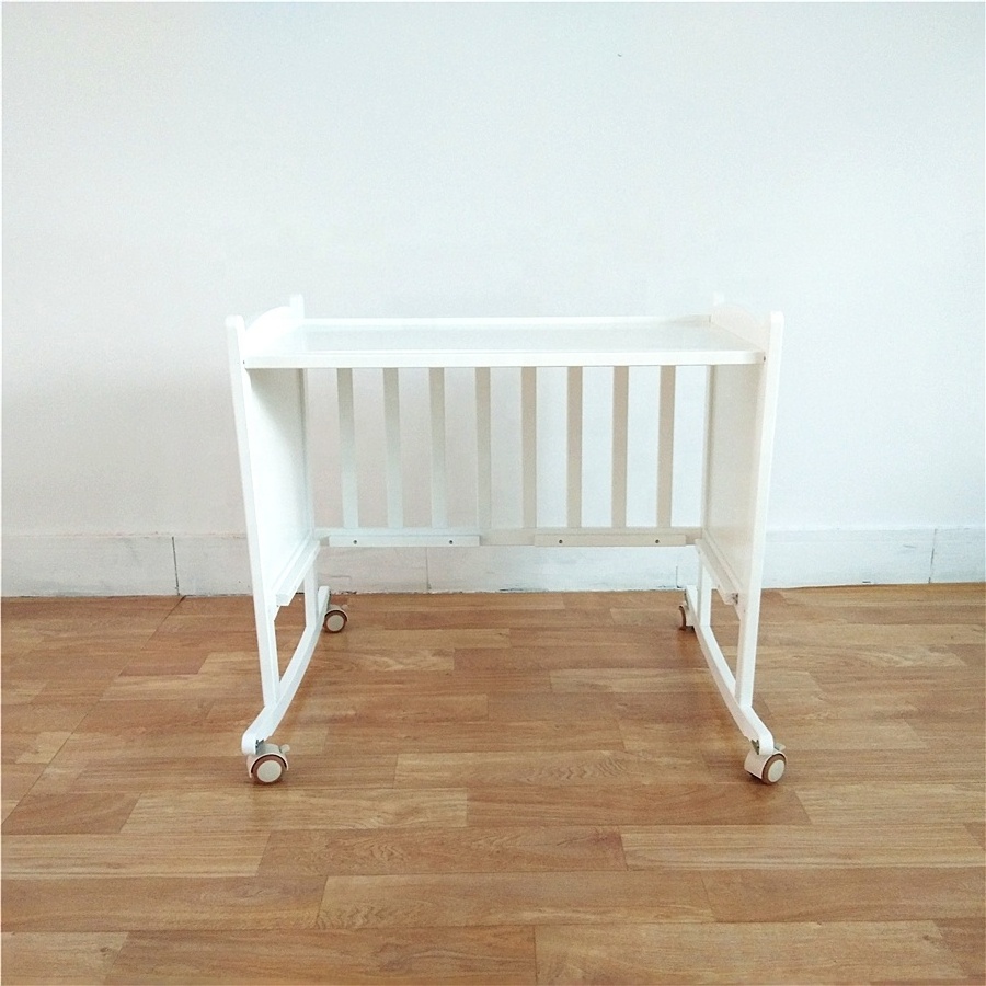 Manufacturer SALE solid wood small baby crib Indian swing cradle bed