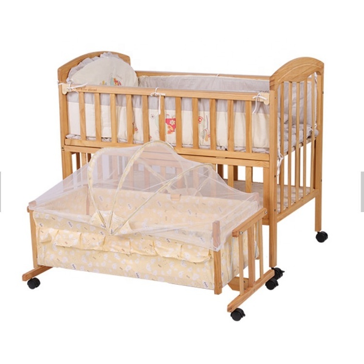 Environment Friendly NZ Pine Wood Baby Bed Nest/Baby Armable Crib