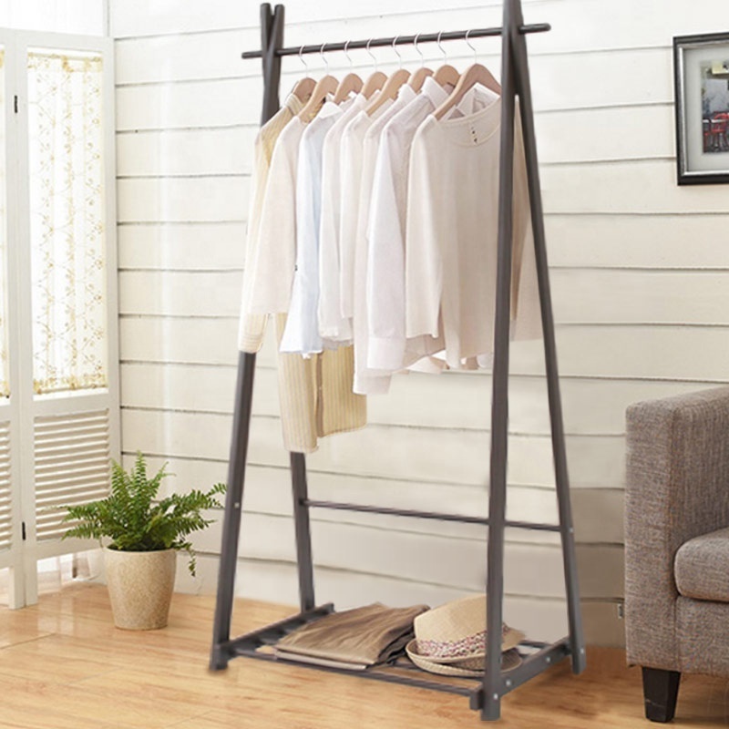 2019 lowest price factory custom wooden coat hanger with storage shelf