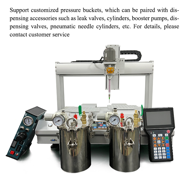 3 Axis Dual Station Automatic Desktop Automatic Glue Dispenser 360-degree Rotary Axis Glue Dispensing Machine