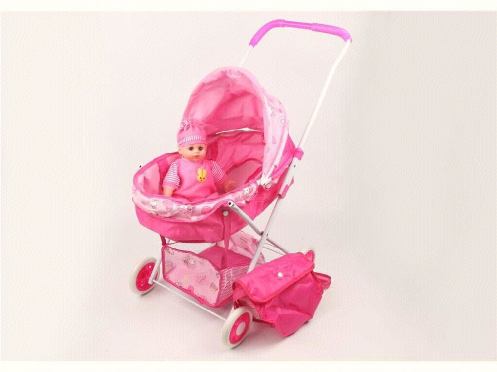 Hot selling baby doll stroller nursery role play set toy realistic baby doll play set with baby doll accessory