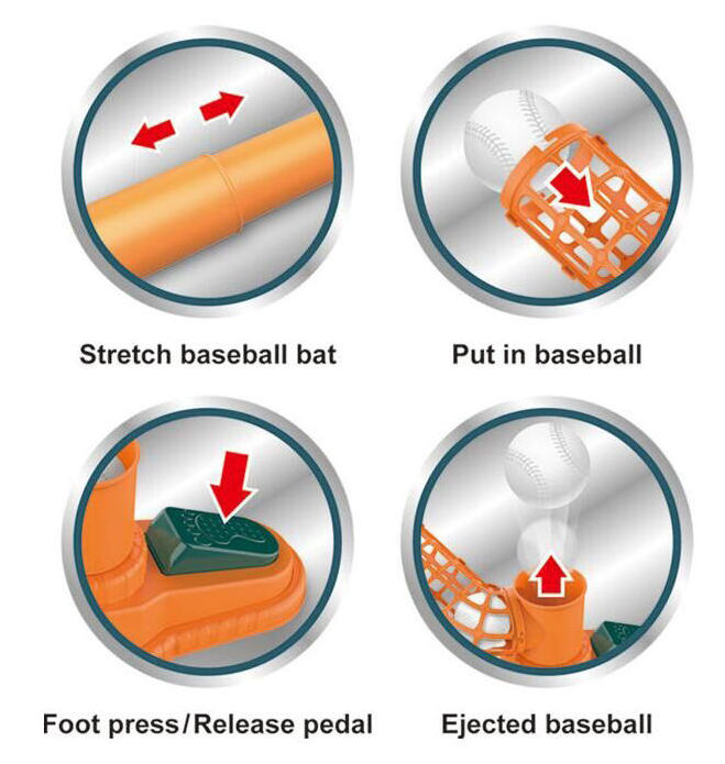 Toddler Sports Kids Baseball Pitching Machine - Pop A Pitch Baseball Batting Machine with Youth Bat + Plastic Baseballs