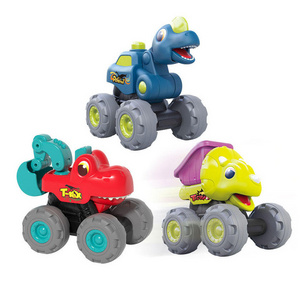 Toddler Dinosaur Monster Truck Toys Baby Pull Back Toy Cars Big Dino Construction Vehicles Excavator Dump Truck